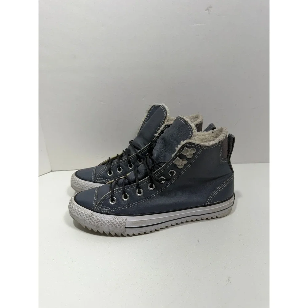 Converse Chuck Taylor All Star City hiker gray Leather Faux Fur‎ Boots 144732C